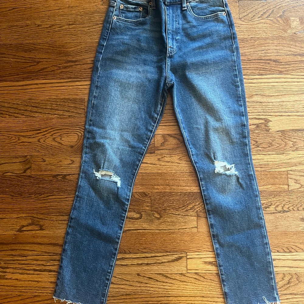 Women's Distressed Blue Jeans